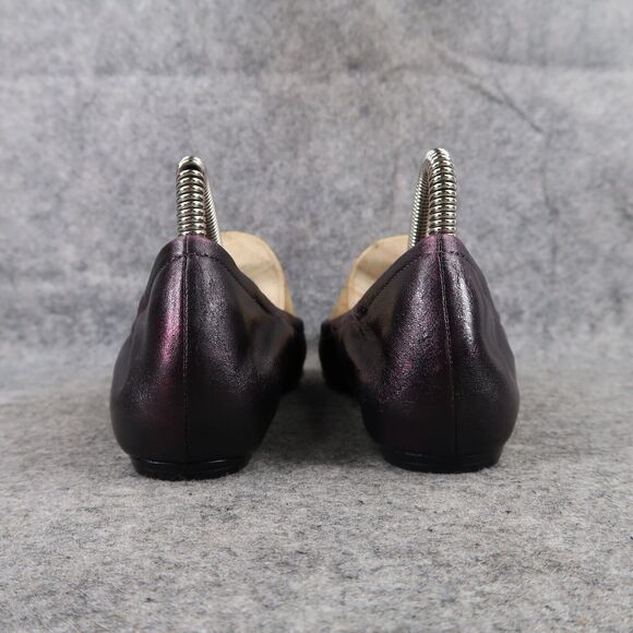 Vera Wang Shoes Womens 7.5 Ballet Flats Peep Toe Formal Wedding Purple Metallic - Picture 6 of 16